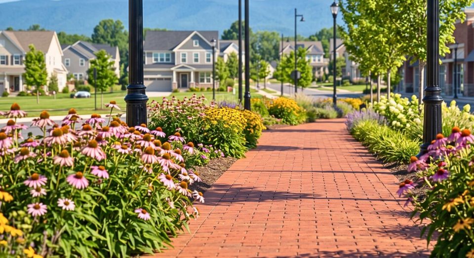 Modern streetscape showcasing Christiansburg's growing community and infrastructure improvements.